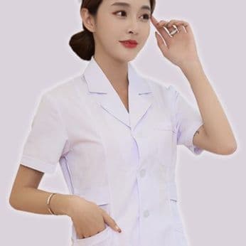 白衣 看護師風ナチュラル半袖白衣