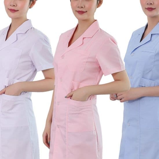 白衣 医療従事者向け半袖ワンピース白衣